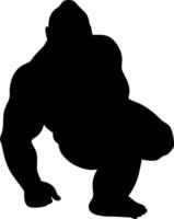 Strong Gorilla Silhouette Illustration of a Powerful Primate in a Bold and Dynamic Design vector