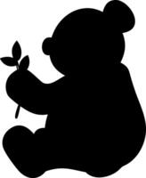 Sitting Panda Silhouette Design Illustration of a Calm bear vector