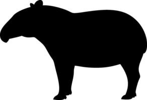 Tapir Silhouette Illustration of a Wild Animal in a Simple Minimalistic Style for Logos and Designs vector