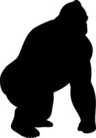 Strong Gorilla Silhouette Illustration of a Primate in a Bold and Dynamic Design vector