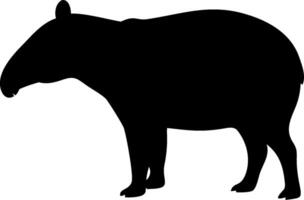 Tapir Silhouette Illustration of a Wild Animal in a Simple and Minimalistic Style vector