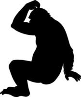 Chimpanzee Silhouette Sitting in a Minimalist Style for Creative Design and Branding vector