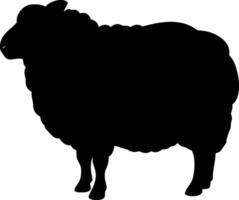 Fluffy Sheep Silhouette Design of a Farm Animal for Logos and Prints vector