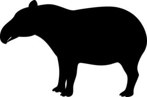 Tapir Silhouette Illustration of a Wild Animal in a Simple and Minimalistic Style Logos and Designs vector