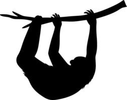 Sloth Silhouette Illustration of a Lazy Animal in a Minimalist Design vector