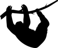 Sloth Silhouette of a Lazy Animal in a Minimalist Design vector