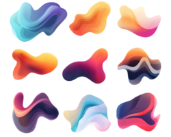 abstrato colorida fluido formas gradiente elementos png