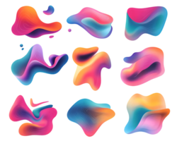 Abstract Colorful Fluid Shapes Gradient Design Elements png