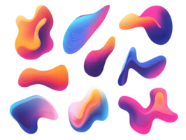 abstrato colorida gradiente formas em transparente fundo png
