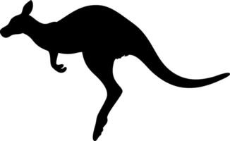 Kangaroo Silhouette Design Illustration of a Jumping Marsupial vector