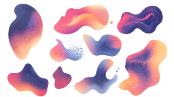 Abstract Colorful Shapes with Textured Patterns png