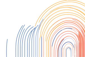 Abstract Multicolored Arched Lines on Transparent Background png