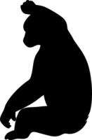 Chimpanzee Silhouette Sitting in a Minimalist Style Design and Branding vector