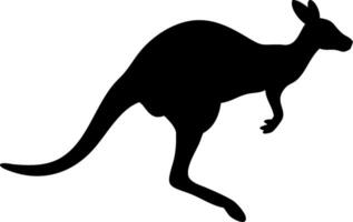 Kangaroo Silhouette Design Illustration of a Jumping Marsupial in a Minimalist Creative Art Style vector
