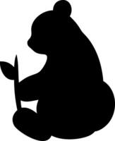 Sitting Panda Silhouette Design Illustration of a Calm and Bear vector