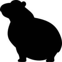 Hippo Silhouette Design Illustration in Profile View for Modern Wildlife Art vector