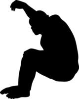 Chimpanzee Silhouette Sitting in a Minimalist Style for Creative Design Branding vector