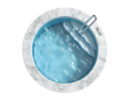 Overhead View of a Round Light Blue Water Basin in White Marble png