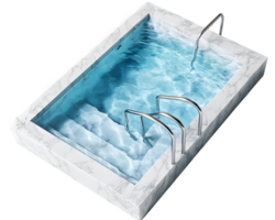 Overhead View of a Calm Rectangular Pool with Marble Surround png