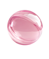 Pink Translucent Sphere with Swirling Patterns on Transparent Background png