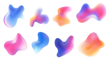 Vibrant Abstract Shapes with Gradient Colors and Intricate Patterns png