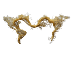 Abstract Golden World Map of Flowing Threads png