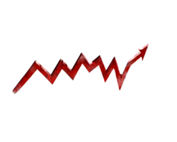 Red Zigzag Arrow Graph on Transparent Background png
