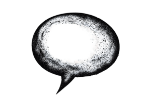 White Particle Speech Bubble on Transparent Background png