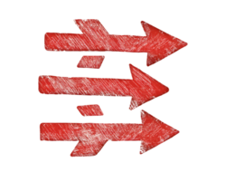 Three Red Textured Arrows Pointing Right on Transparent Background png