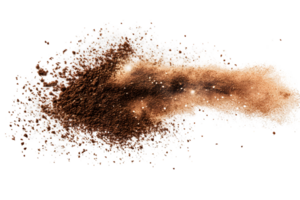Abstract Brown and White Particle Explosion on Transparent Background png