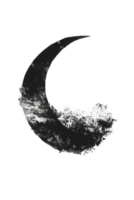 crescente lua gráfico elemento Sombrio cinzento texturizado Projeto com espumante luzes png