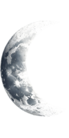 Crescent Moon on Transparent Background Grayscale Celestial Image png
