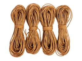 Four Spools of Light Brown Paper Twine on Transparent Background png