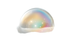 Soap Bubble with White Foam on Transparent Background png