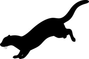Playful Ferret Silhouette Design Illustration of a Pet in Minimalistic Style vector