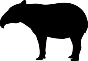 Tapir Silhouette Illustration of a Wild Animal in a Simple and Minimalistic Style for Logos Designs vector