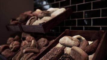 Assortment of Various Bread Types in a Box video