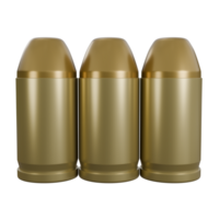 3d illustration of weapon bullet or ammo with gold color, it looks like tin or brass, Precision Ammunition with Realistic Design, perfent for military theme png