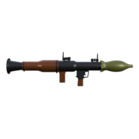 3d illustration of RPG-7, Powerful RPG-7 rocket launcher with rugged design, battlefield realism, and explosive impact, perfect for military visuals png