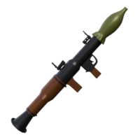 3d illustration of RPG-7, Powerful RPG-7 rocket launcher with rugged design, battlefield realism, perfect for military visuals png