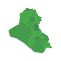 Iraq map with border highlighted regions, states, isolated on white background. Template map of Iraq. Detailed illustration. vector