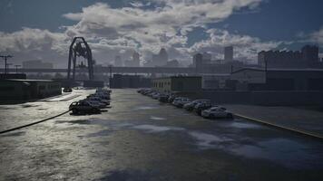 A Row of Parked Cars Alongside a Road video