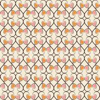 Decorative texture with intertwined hearts pattern with curved lines and warm colors vector