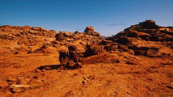 A rocky area with rocks and dirt in the foreground video