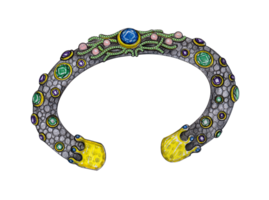 Stingray bangle set with gems jewelry design by hand drawing and make graphic . png