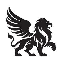 Black Silhouette of Griffin Illustration with Transparent Background vector