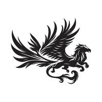 Griffin Silhouette Illustration Black Design with Transparent Background vector