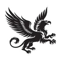 Griffin Silhouette Graphic Black Design with Transparent Background vector
