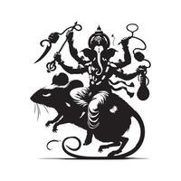 Black Silhouette of Ganesh Transparent and Editable Design vector