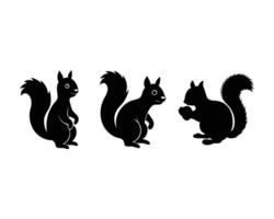 Cute squirrel silhouette vector